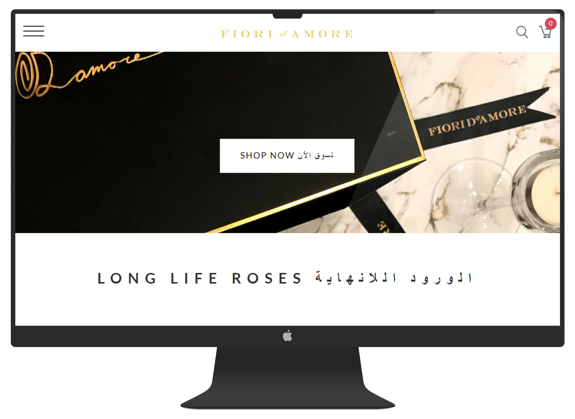 fiori damore Website Mockup PC