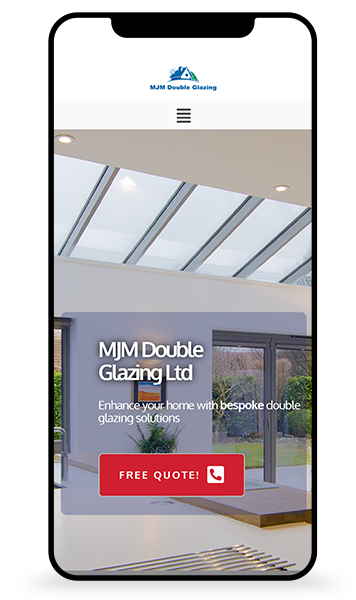 JM Double Glazing - Client's Website Mockup Mobile
