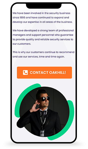 Oakhill Security Services - Web Design Mockup Mobile