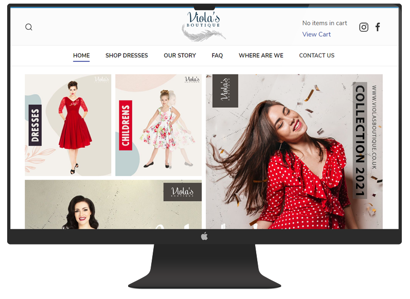 Viola's Boutique Web Design Mockup