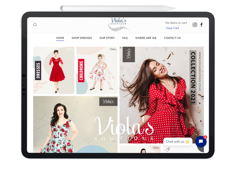 Viola's Boutique Web Design Mockup Tablet