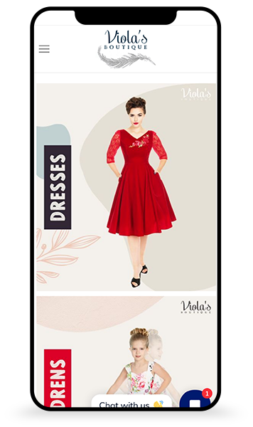 Viola's Boutique Web Design Mockup Mobile