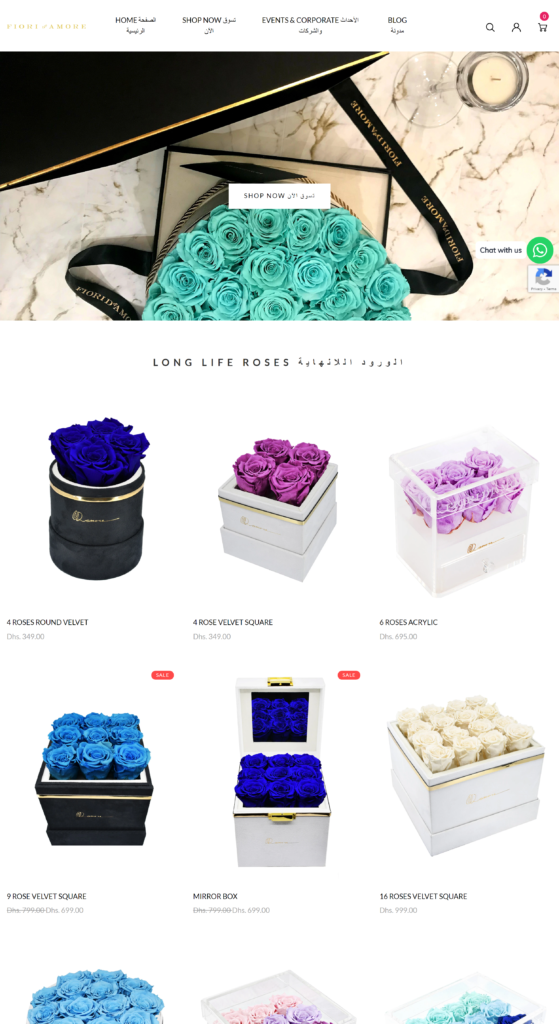 fiori damore Website Mockup Homepage