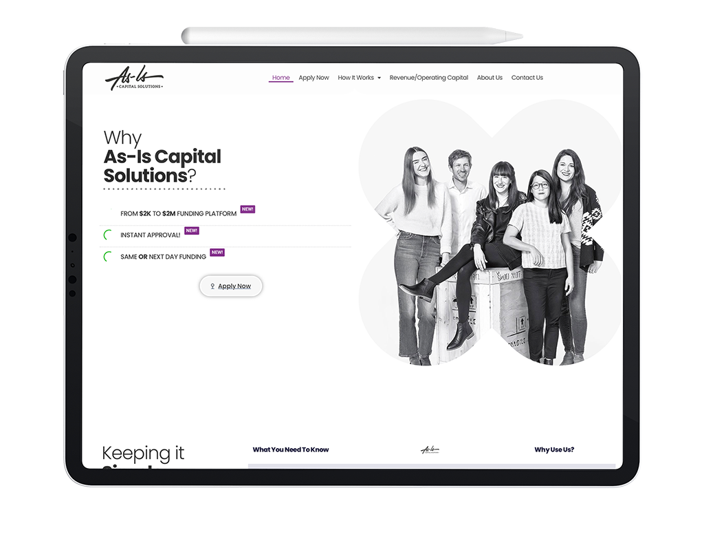 as-is-capital-solutions Web Design Tablet