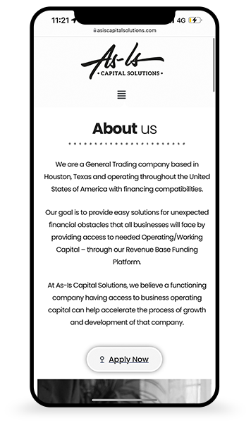 as-is-capital-solutions Web Design Mobile