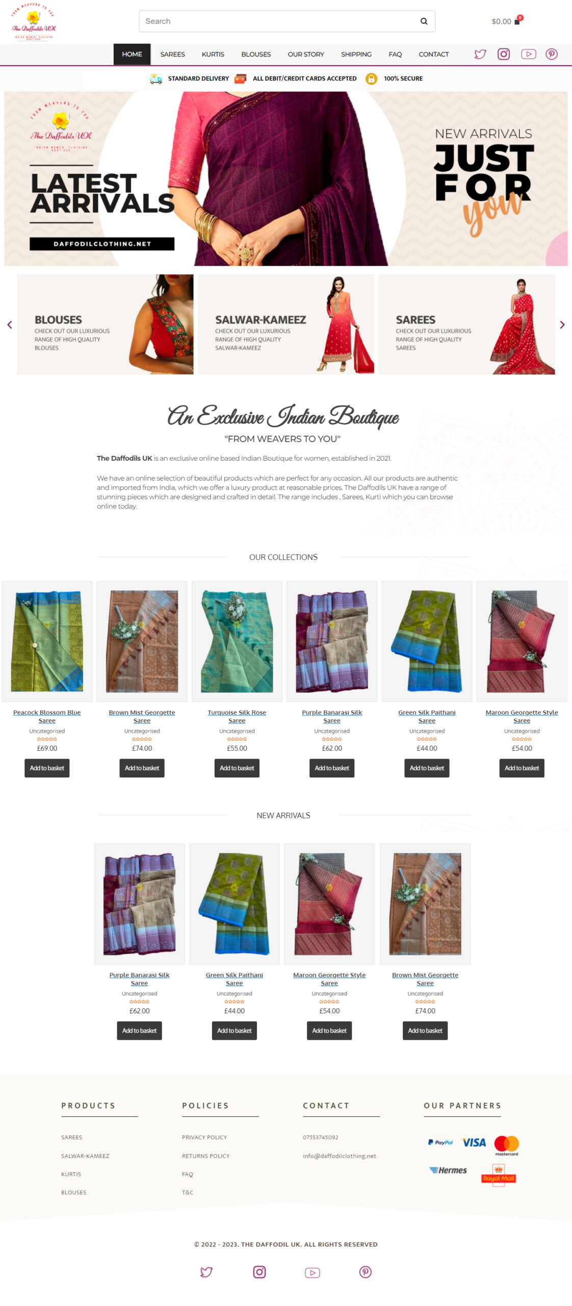 The Daffodils UK Web Design Mockup Home Page